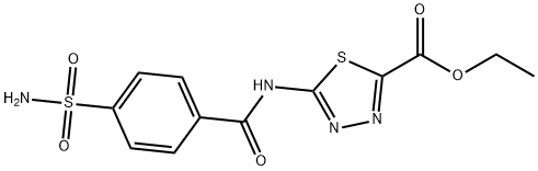 1,3,4-Thiadiazole-2-carboxylic acid, 5-[[4-(aminosulfonyl)benzoyl]amino]-, ethyl ester Structure