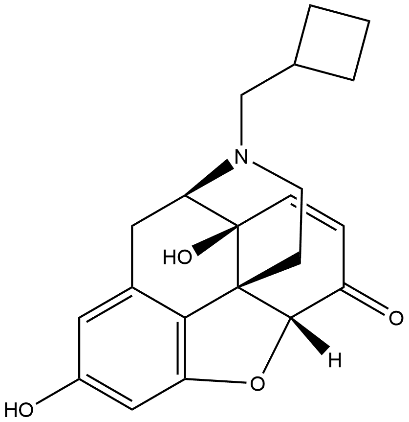 Morphinan-6-one, 17-(cyclobutylmethyl)-7,8-didehydro-4,5-epoxy-2,14-dihydroxy-, (5α)- 구조식 이미지