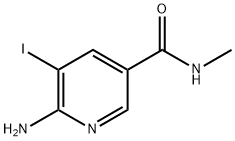 3-Pyridinecarboxamide, 6-amino-5-iodo-N-methyl- Structure