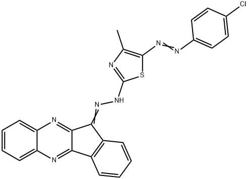 11H-Indeno[1,2-b]quinoxalin-11-one, 2-[5-[2-(4-chlorophenyl)diazenyl]-4-methyl-2-thiazolyl]hydrazone Structure