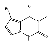 Pyrrolo[2,1-f][1,2,4]triazine-2,4(1H,3H)-dione, 5-bromo-3-methyl- 구조식 이미지