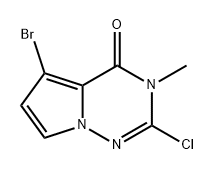 Pyrrolo[2,1-f][1,2,4]triazin-4(3H)-one, 5-bromo-2-chloro-3-methyl- 구조식 이미지
