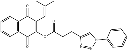 1H-1,2,3-Triazole-4-propanoic acid, 1-phenyl-, 1,4-dihydro-3-(2-methyl-1-propen-1-yl)-1,4-dioxo-2-naphthalenyl ester Structure