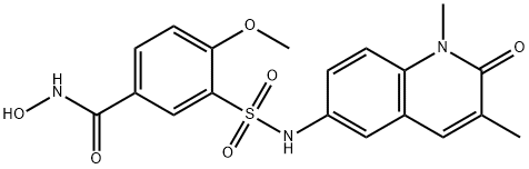 Benzamide, 3-[[(1,2-dihydro-1,3-dimethyl-2-oxo-6-quinolinyl)amino]sulfonyl]-N-hydroxy-4-methoxy- Structure