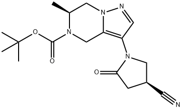 1,1-Dimethylethyl (6S)-3-[(4S)-4-cyano-2-oxo-1-pyrrolidinyl]-6,7-dihydro-6-methylpyrazolo[1,5-a]pyrazine-5(4H)-carboxylate Structure