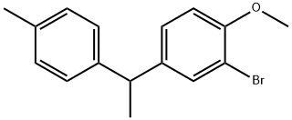Benzene, 2-?bromo-?1-?methoxy-?4-?[1-?(4-?methylphenyl)?ethyl]?- Structure