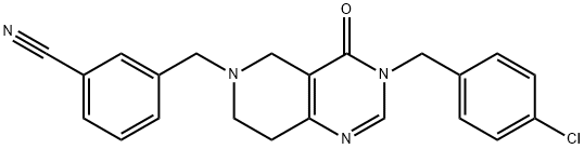 3-[[3-[(4-Chlorophenyl)methyl]-3,5,7,8-tetrahydro-4-oxopyrido[4,3-d]pyrimidin-6(4H)-yl]methyl]benzonitrile Structure