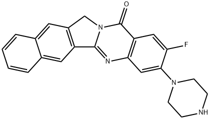 Benz[5,6]isoindolo[1,2-b]quinazolin-14(12H)-one, 2-fluoro-3-(1-piperazinyl)- Structure