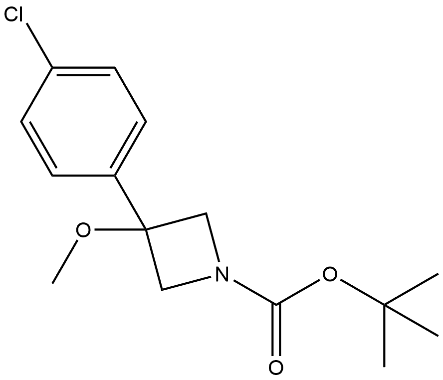 1,1-Dimethylethyl 3-(4-chlorophenyl)-3-methoxy-1-azetidinecarboxylate Structure