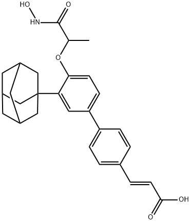 2-Propenoic acid, 3-[4'-[2-(hydroxyamino)-1-methyl-2-oxoethoxy]-3'-tricyclo[3.3.1.13,7]dec-1-yl[1,1'-biphenyl]-4-yl]-, (2E)- Structure