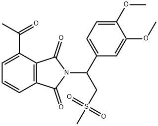 1H-Isoindole-1,3(2H)-dione, 4-acetyl-2-[1-(3,4-dimethoxyphenyl)-2-(methylsulfonyl)ethyl]- Structure