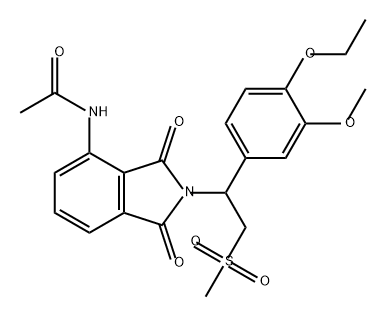 Acetamide, N-[2-[1-(4-ethoxy-3-methoxyphenyl)-2-(methylsulfonyl)ethyl]-2,3-dihydro-1,3-dioxo-1H-isoindol-4-yl]- Structure