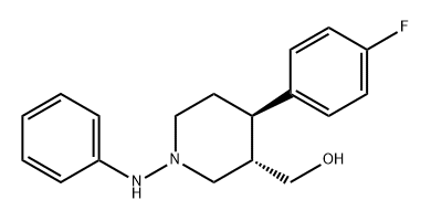 3-Piperidinemethanol, 4-(4-fluorophenyl)-1-(phenylamino)-, (3S,4R)- Structure