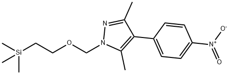 1H-Pyrazole, 3,5-dimethyl-4-(4-nitrophenyl)-1-[[2-(trimethylsilyl)ethoxy]methyl]- 구조식 이미지