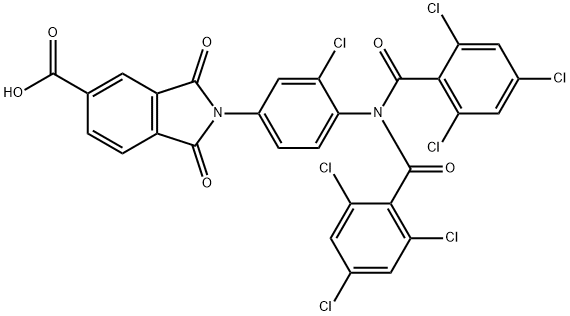 1H-Isoindole-5-carboxylic acid, 2-[4-[bis(2,4,6-trichlorobenzoyl)amino]-3-chlorophenyl]-2,3-dihydro-1,3-dioxo- Structure