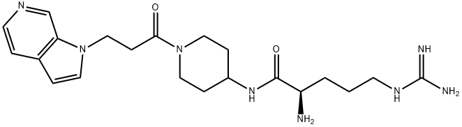 Pentanamide, 2-amino-5-[(aminoiminomethyl)amino]-N-[1-[1-oxo-3-(1H-pyrrolo[2,3-c]pyridin-1-yl)propyl]-4-piperidinyl]-, (2R)- Structure