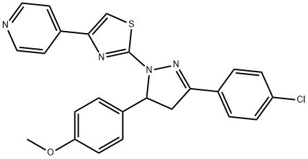Pyridine, 4-[2-[3-(4-chlorophenyl)-4,5-dihydro-5-(4-methoxyphenyl)-1H-pyrazol-1-yl]-4-thiazolyl]- Structure