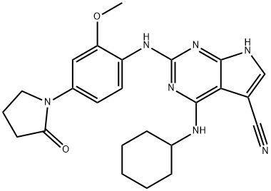 4-(Cyclohexylamino)-2-[[2-methoxy-4-(2-oxo-1-pyrrolidinyl)phenyl]amino]-7H-pyrrolo[2,3-d]pyrimidine-5-carbonitrile Structure