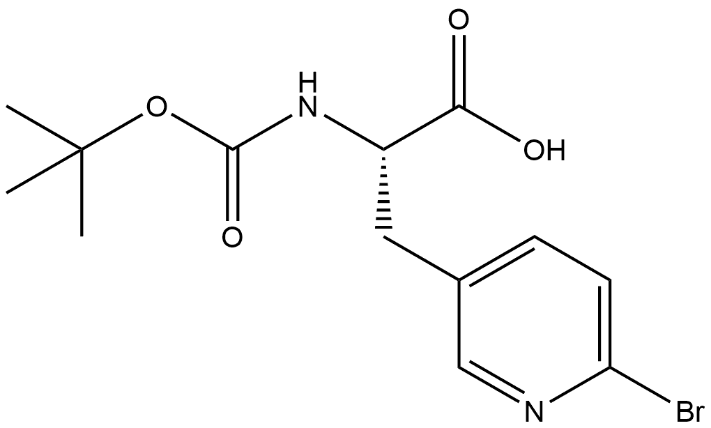 3-Pyridinepropanoic acid, 6-bromo-α-[[(1,1-dimethylethoxy)carbonyl]amino]-, (αS)- (9CI) Structure