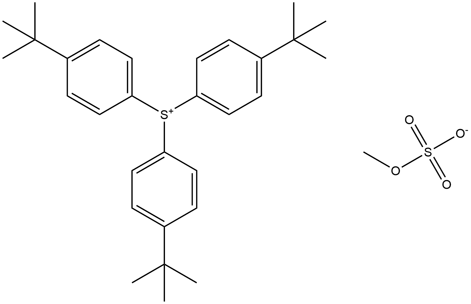 Sulfonium, tris[4-(1,1-dimethylethyl)phenyl]-, methyl sulfate Structure