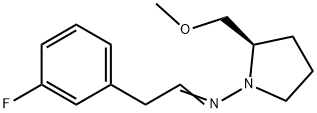 1-Pyrrolidinamine, N-[2-(3-fluorophenyl)ethylidene]-2-(methoxymethyl)-, (2R)- Structure