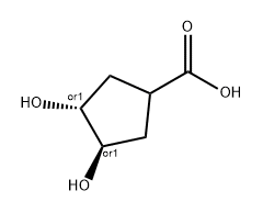 Cyclopentanecarboxylic acid, 3,4-dihydroxy-, (3R,4R)-rel- Structure