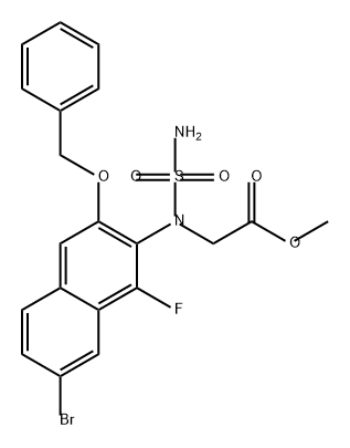 Glycine, N-(aminosulfonyl)-N-[7-bromo-1-fluoro-3-(phenylmethoxy)-2-naphthalenyl]-, methyl ester Structure