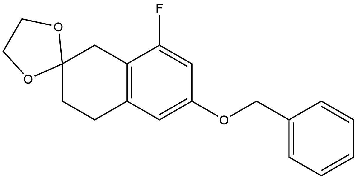 Spiro[1,3-dioxolane-2,2'(1'H)-naphthalene], 8'-fluoro-3',4'-dihydro-6'-(phenylmethoxy)- Structure