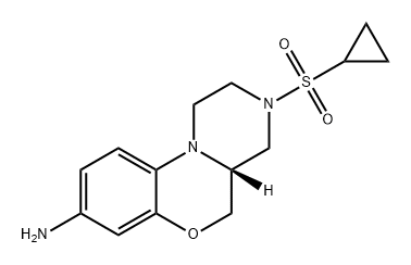 Pyrazino[2,1-c][1,4]benzoxazin-8-amine, 3-(cyclopropylsulfonyl)-1,2,3,4,4a,5-hexahydro-, (4aR)- Structure