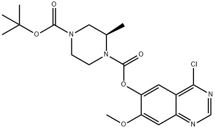 1,4-Piperazinedicarboxylic acid, 2-methyl-, 1-(4-chloro-7-methoxy-6-quinazolinyl) 4-(1,1-dimethylethyl) ester, (2R)- Structure