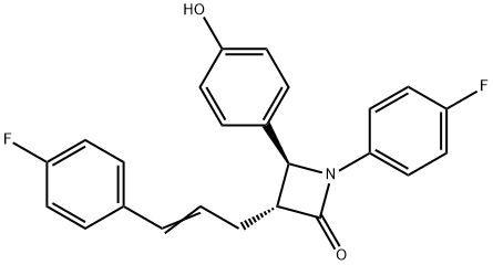 2-Azetidinone, 1-(4-fluorophenyl)-3-[3-(4-fluorophenyl)-2-propen-1-yl]-4-(4-hydroxyphenyl)-, (3R,4S)- Structure