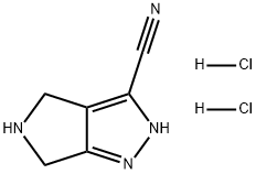 Pyrrolo[3,4-c]pyrazole-3-carbonitrile, 2,4,5,6-tetrahydro-, hydrochloride (1:2) Structure