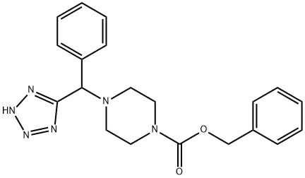 1-Piperazinecarboxylic acid, 4-(phenyl-2H-tetrazol-5-ylmethyl)-, phenylmethyl ester Structure