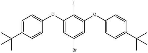 Benzene, 5-bromo-1,3-bis[4-(1,1-dimethylethyl)phenoxy]-2-iodo- 구조식 이미지