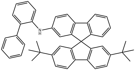 9,9′-Spirobi[9H-fluoren]-2-amine, N-[1,1′-biphenyl]-2-yl-2′,7′-bis(1,1-dimethylethyl)- (ACI) 구조식 이미지