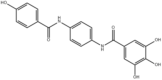 Benzamide, 3,4,5-trihydroxy-N-[4-[(4-hydroxybenzoyl)amino]phenyl]- Structure