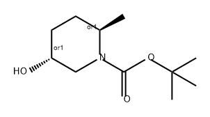 1-Piperidinecarboxylic acid, 5-hydroxy-2-methyl-, 1,1-dimethylethyl ester, (2R,5R)-rel- 구조식 이미지