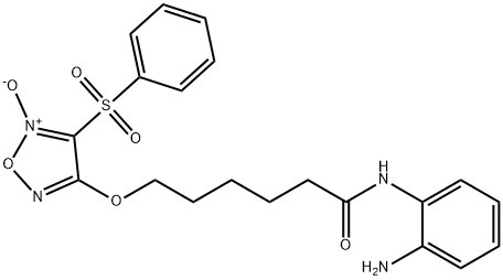 Hexanamide, N-(2-aminophenyl)-6-[[5-oxido-4-(phenylsulfonyl)-1,2,5-oxadiazol-3-yl]oxy]- Structure