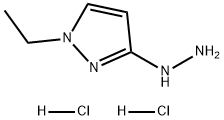1H-Pyrazole, 1-ethyl-3-hydrazinyl-, hydrochloride (1:2) 구조식 이미지