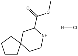 8-Azaspiro[4.5]decane-7-carboxylic acid, methyl ester, hydrochloride (1:1) 구조식 이미지