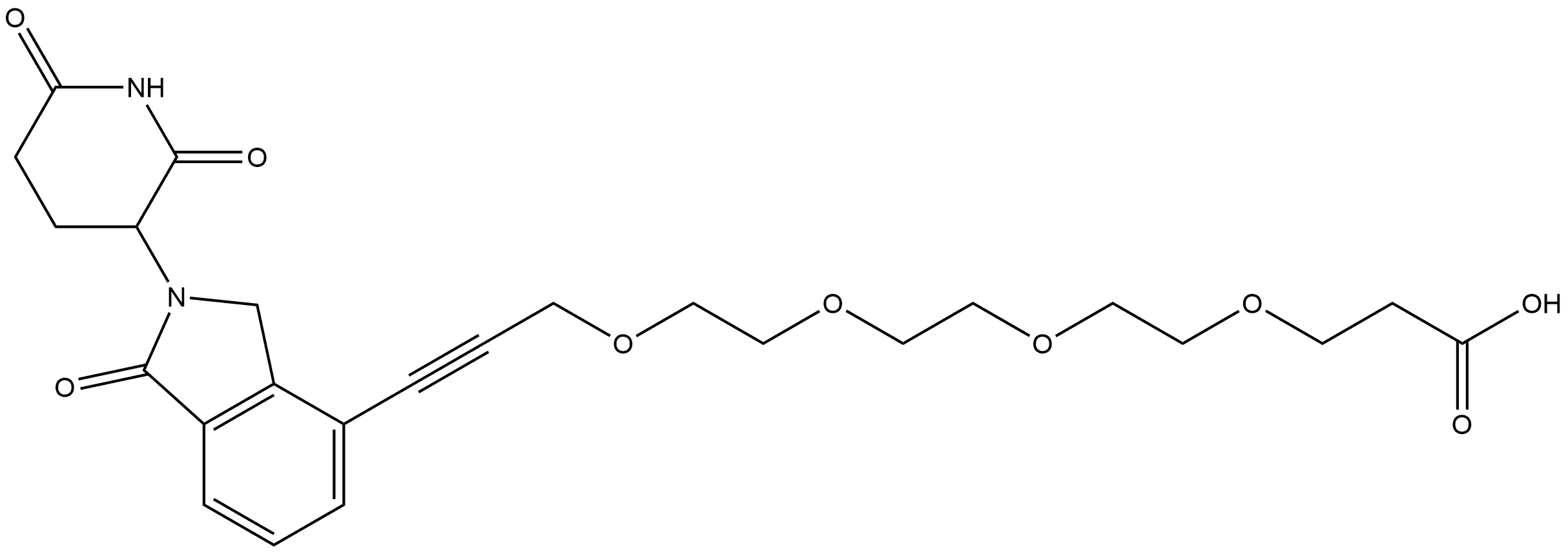 16-[2-(2,6-Dioxo-3-piperidinyl)-2,3-dihydro-1-oxo-1H-isoindol-4-yl]-4,7,10,13-tetraoxahexadec-15-ynoic acid (ACI) Structure