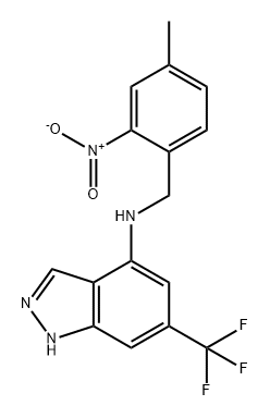 1H-Indazol-4-amine, N-[(4-methyl-2-nitrophenyl)methyl]-6-(trifluoromethyl)- Structure