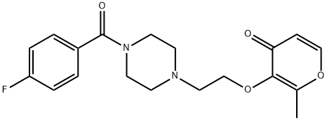 4H-Pyran-4-one, 3-[2-[4-(4-fluorobenzoyl)-1-piperazinyl]ethoxy]-2-methyl- Structure