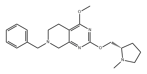 Pyrido[3,4-d]pyrimidine, 5,6,7,8-tetrahydro-4-methoxy-2-[[(2S)-1-methyl-2-pyrrolidinyl]methoxy]-7-(phenylmethyl)- Structure