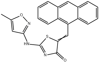 4(5H)-Thiazolone, 5-(9-anthracenylmethylene)-2-[(5-methyl-3-isoxazolyl)amino]- Structure