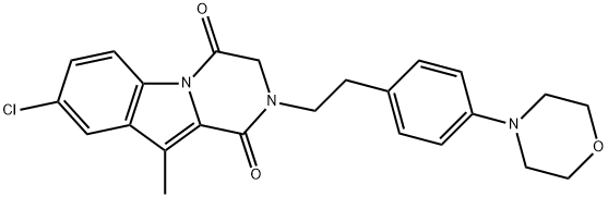 Pyrazino[1,2-a]indole-1,4-dione, 8-chloro-2,3-dihydro-10-methyl-2-[2-[4-(4-morpholinyl)phenyl]ethyl]- Structure