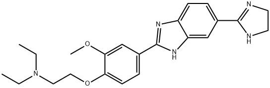 Ethanamine, 2-[4-[6-(4,5-dihydro-1H-imidazol-2-yl)-1H-benzimidazol-2-yl]-2-methoxyphenoxy]-N,N-diethyl- Structure