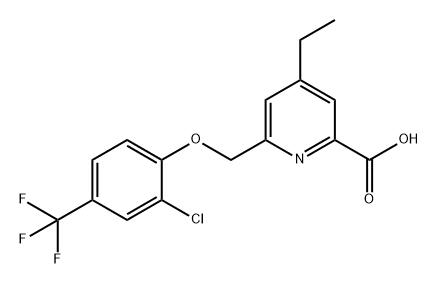 2-Pyridinecarboxylic acid, 6-[[2-chloro-4-(trifluoromethyl)phenoxy]methyl]-4-ethyl- 구조식 이미지