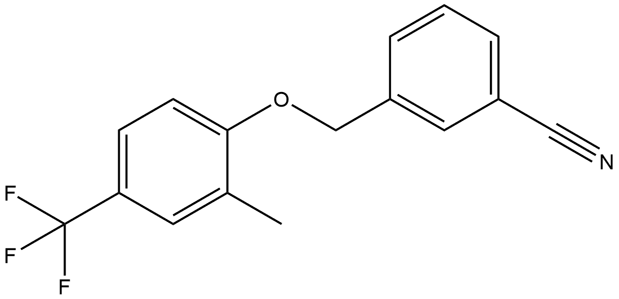 3-[[2-Methyl-4-(trifluoromethyl)phenoxy]methyl]benzonitrile Structure