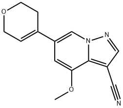 Pyrazolo[1,5-a]pyridine-3-carbonitrile, 6-(3,6-dihydro-2H-pyran-4-yl)-4-methoxy- Structure